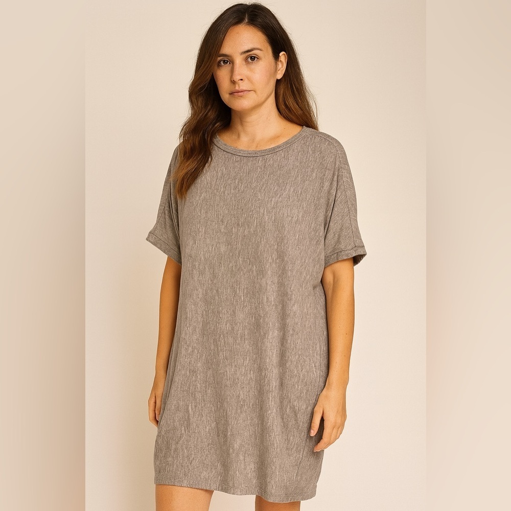 Michael Stars Mineral Wash Gray Tunic T-Shirt Dress Size Medium